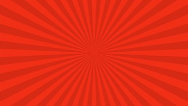 Geçmişe dönüş. Işınlar kırmızı. Çizgilerin bir noktadan hareketi. Çizgili arka plan. Vektör illüstrasyonu.