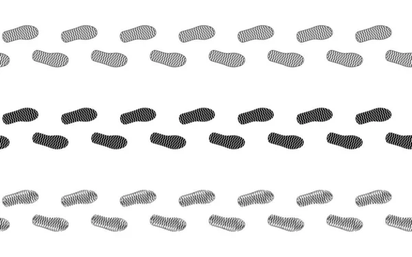 Flat Linear Design Trail Footprints Human Foot Shoe Black Contour — стоковый вектор