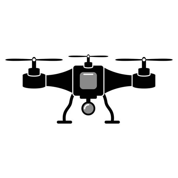 Drone icona della silhouette giocattolo — Vettoriale Stock