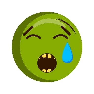 Yaralı emoji simgesi ağlıyor