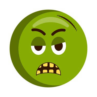 Kızgın yaralı emoji simgesi. Vektör çizim tasarım
