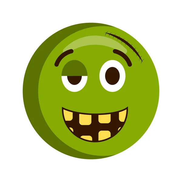 Glad Skadade Emoji Ikonen Vektor Illustration Design — Stock vektor