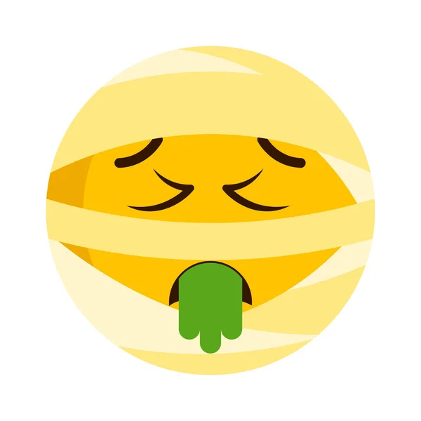 Ikony emoji chory mumia — Wektor stockowy