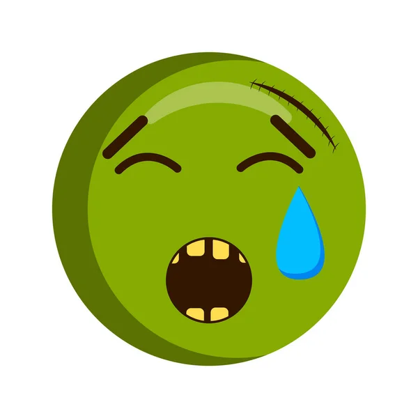 Yaralı emoji simgesi ağlıyor — Stok Vektör