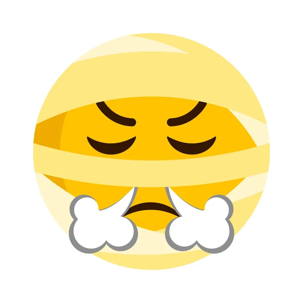 Dühös múmia emoji ikon — Stock Vector