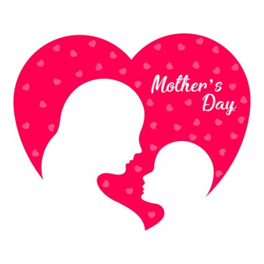 Bir kadın ve kızı simgesi. Anneler günü