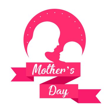 Bir kadın ve kızı simgesi. Anneler günü