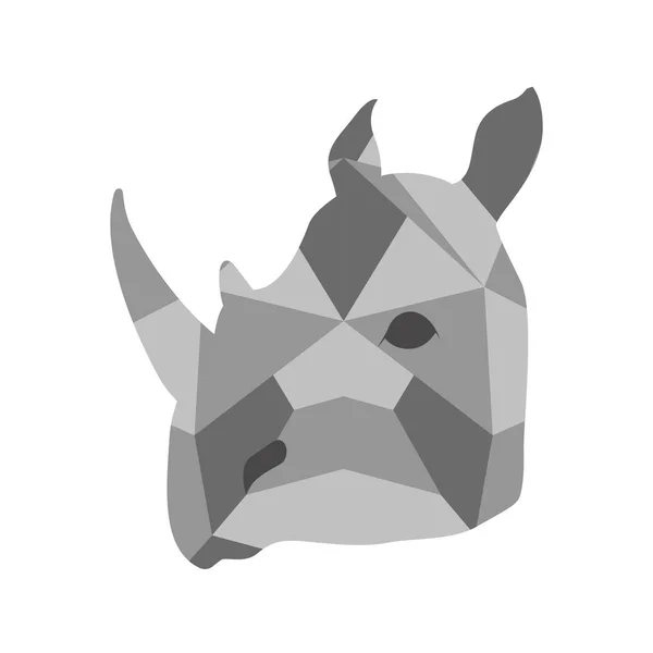 Isolated low poly rhino icon — Stock Vector