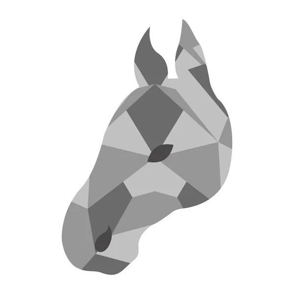 Isolierte Low Poly Pferd Ikone — Stockvektor