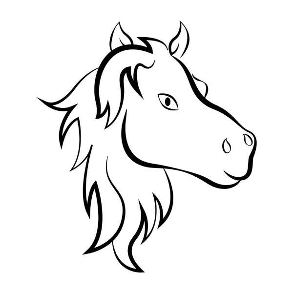 Kontur na białym tle konia — Wektor stockowy