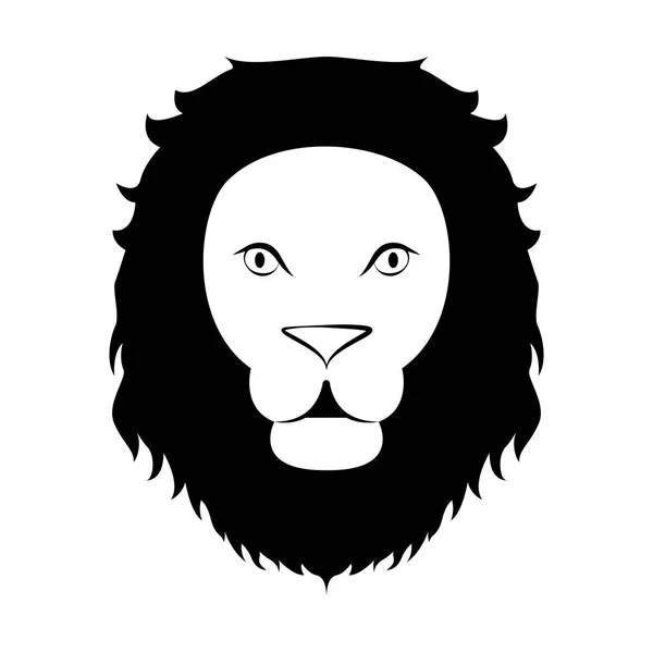 Silueta aislada de un león — Vector de stock