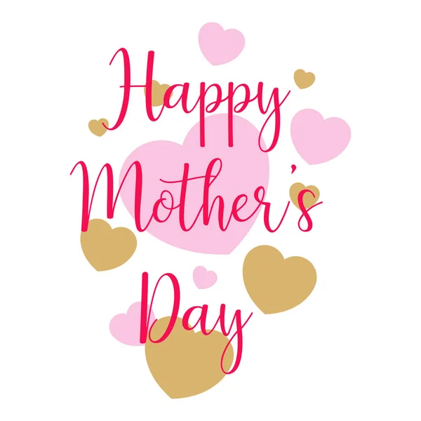 Mother day. Text and hearts — Stock Vector