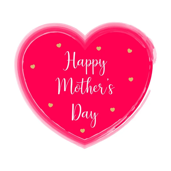 Mother day. Isolated grunge heart with text — Stock Vector