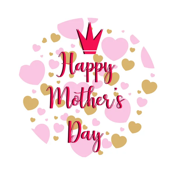 Mother day. Text and hearts — Stock Vector