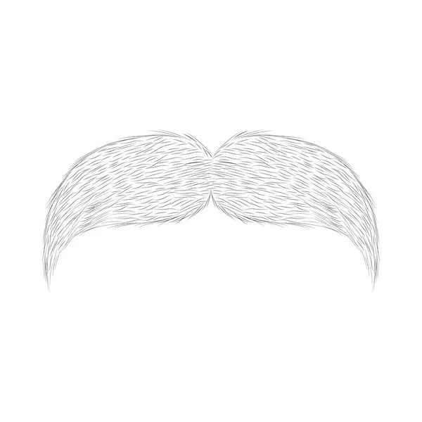 Retro mustache sketch — Stock Vector