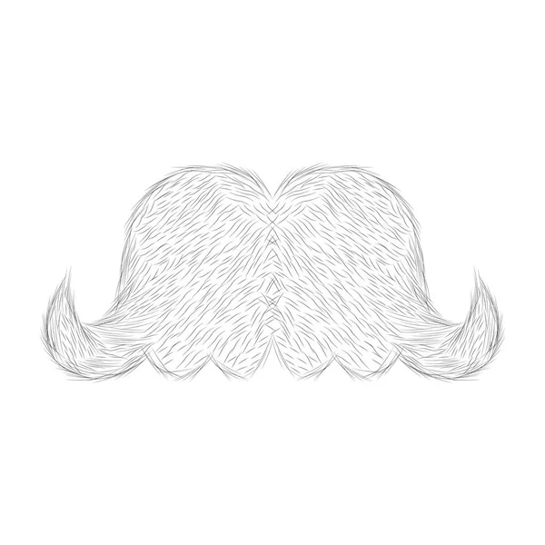 Retro bigote boceto — Vector de stock