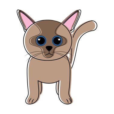 Şirin kedi simgesi kroki