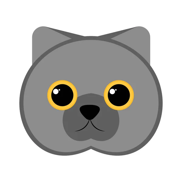 孤立可爱的猫头像 — 图库矢量图片