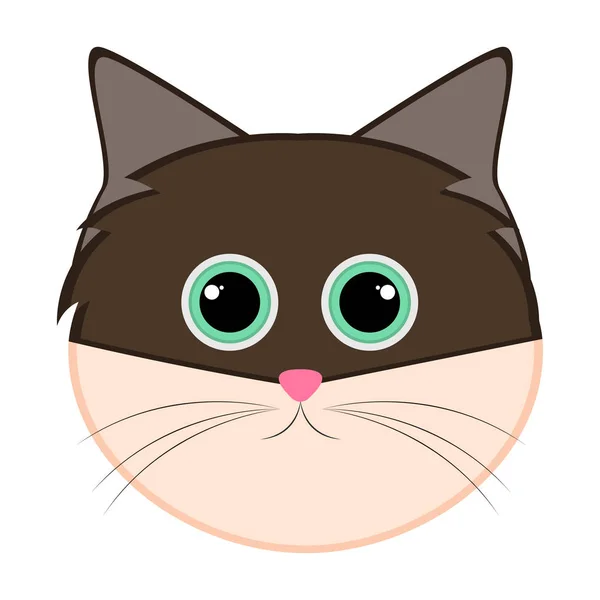 Изолированный милый кошачий аватар — стоковый вектор