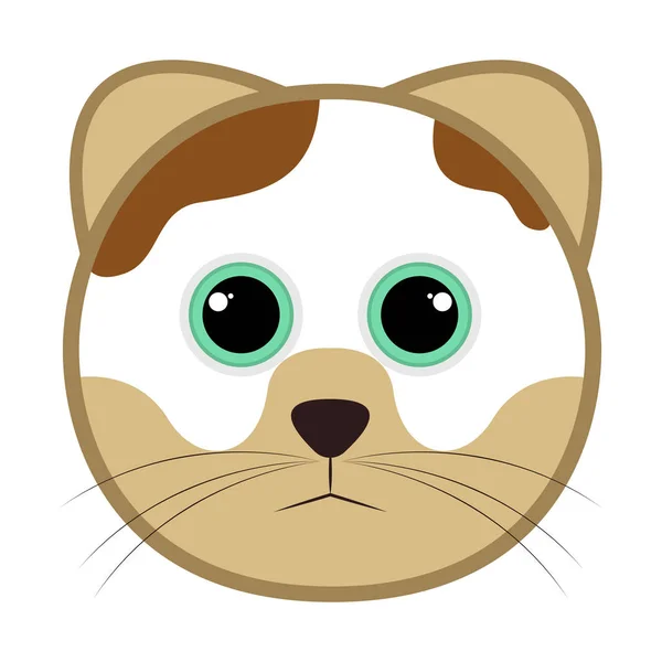 Izolované roztomilý kočka avatar — Stockový vektor