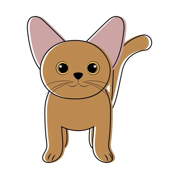 Niedliche Katzen-Ikone Skizze — Stockvektor