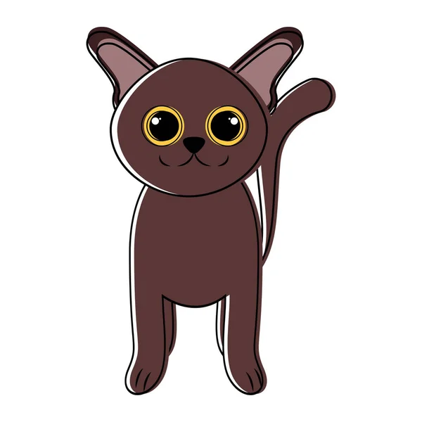 Lindo gato icono boceto — Archivo Imágenes Vectoriales