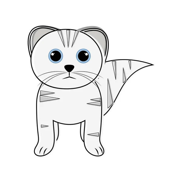 Cute cat icon sketch — Stock Vector