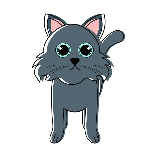 Ładny kot ikonę szkicu — Wektor stockowy