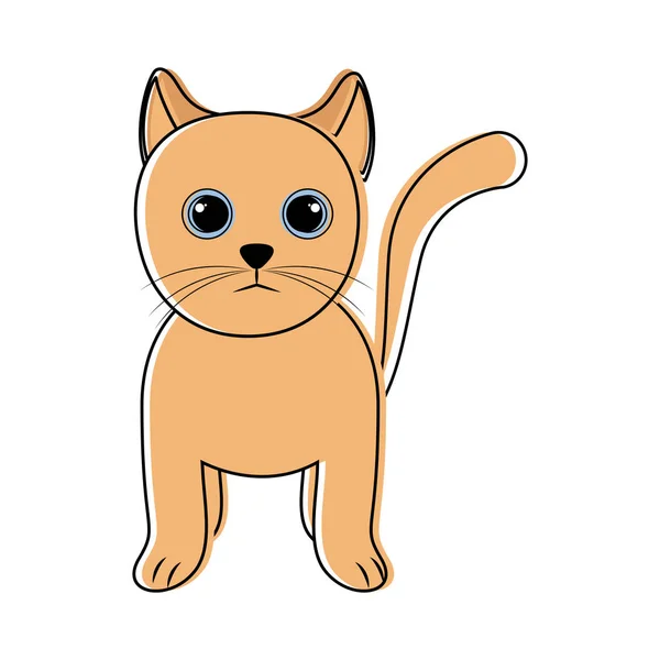 Desenho bonito do ícone do gato — Vetor de Stock
