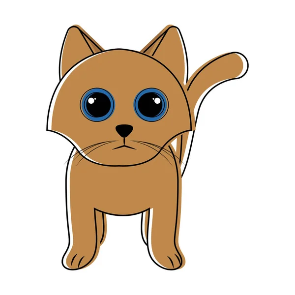 Aranyos macska ikonra vázlat — Stock Vector