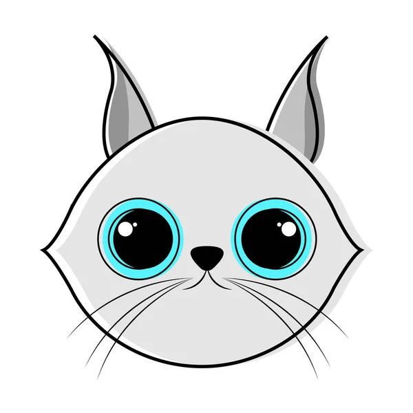 可爱的猫头像素描 — 图库矢量图片