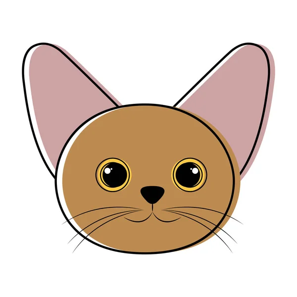 Desenho bonito do avatar do gato — Vetor de Stock