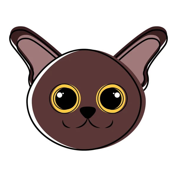 Милий кіт аватар ескіз — стоковий вектор