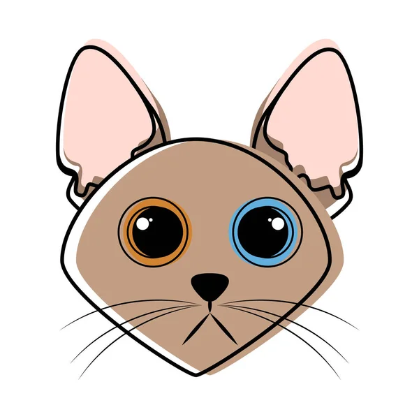 귀여운 고양이 아바타 스케치 — 스톡 벡터