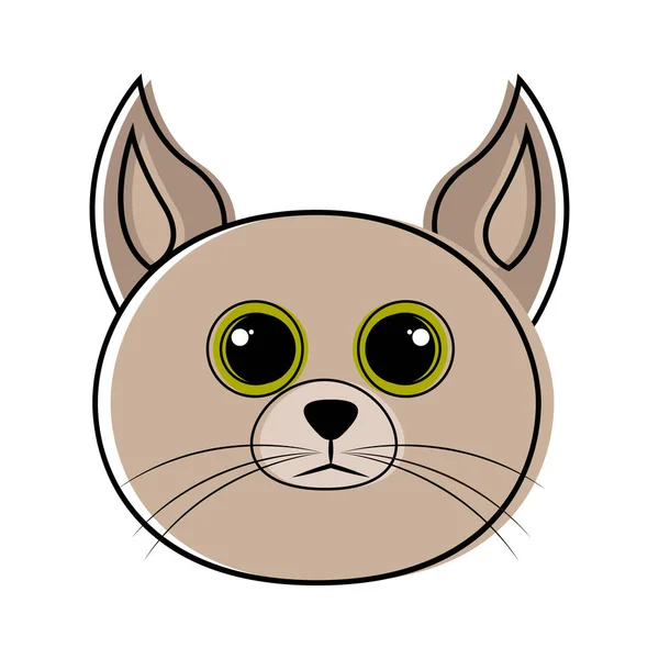 Desenho bonito do avatar do gato — Vetor de Stock