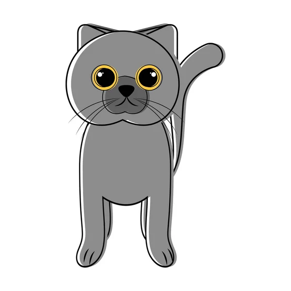 Lindo gato icono boceto — Vector de stock