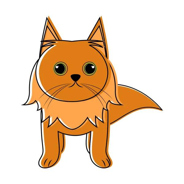 Симпатичный набросок иконы кота — стоковый вектор