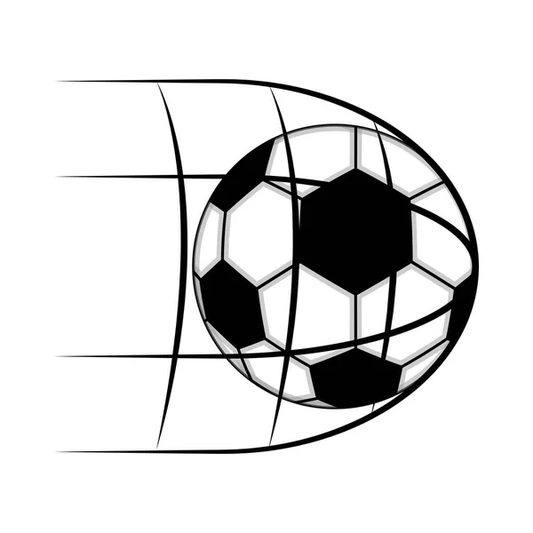 Футбольный мяч на иконке сетки — стоковый вектор
