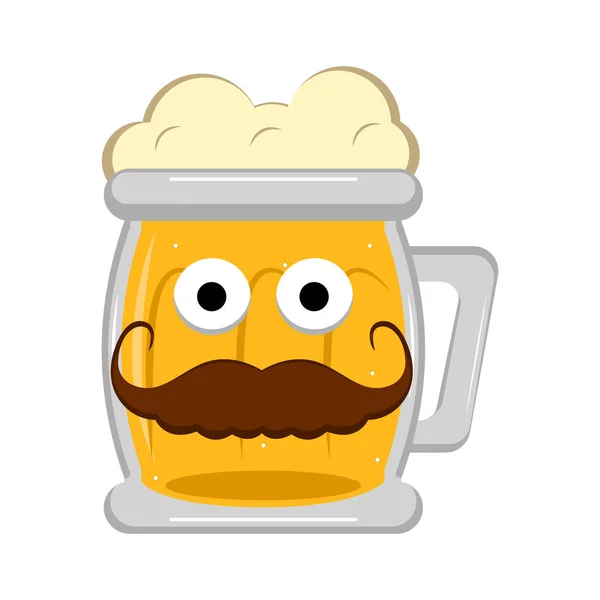 Personagem de cerveja Hipster — Vetor de Stock