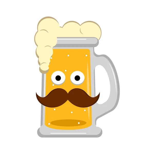 Hipster beer character — Stock Vector