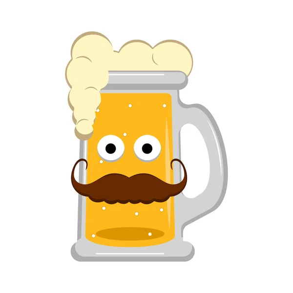 Хипстерский персонаж пива — стоковый вектор