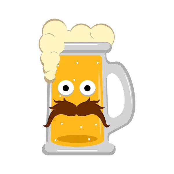 Personagem de cerveja Hipster — Vetor de Stock