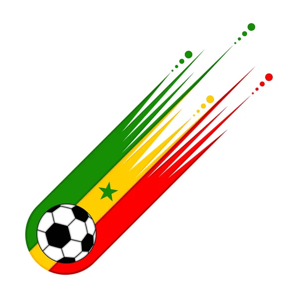 Voetbal met de vlag van Senegal — Stockvector