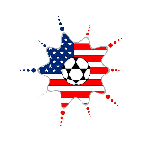 Soccer ball on an American emblem — Stock Vector