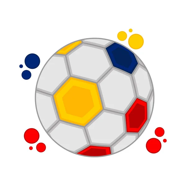 Pelota de fútbol con los colores de Colombia — Vector de stock
