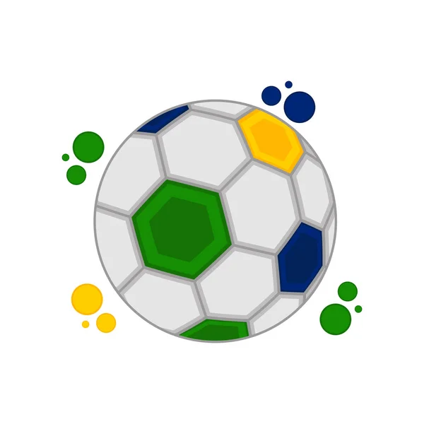 Voetbal met de kleuren van Brazilië — Stockvector