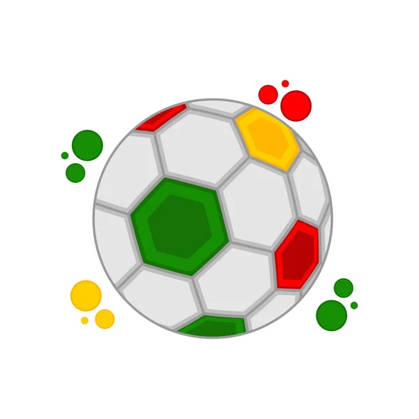 Pelota Fútbol Con Los Colores Senegal Diseño Ilustración Vectorial — Archivo Imágenes Vectoriales