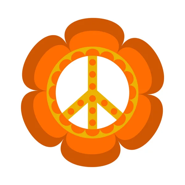 Isolated floral peace symbol — Stock Vector