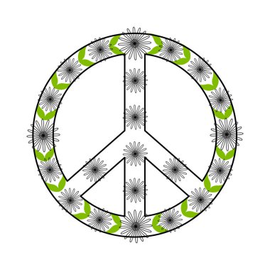 İzole çiçek barış işareti
