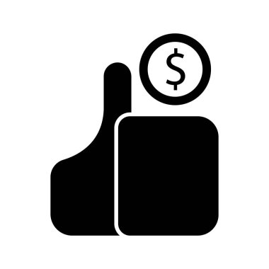 Simge bir para ile yukarı başparmak